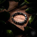 Natural Stone Beaded Bracelet – Black & Neutral Gemstone Bracelet | Stretch Everyday Jewelry