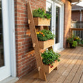 Vertical Herb Garden Planter – Cedar 3 Tier Stand for Small Spaces